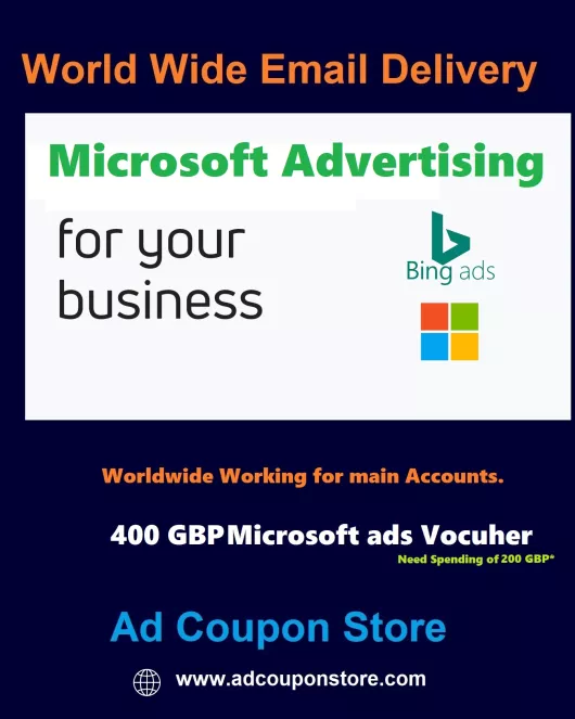 £400 GBP Microsoft Ads Coupon (Need £200 GBP Spending)