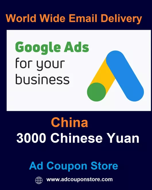 CNY 3000 Chinese Yuan Google Ads coupon China