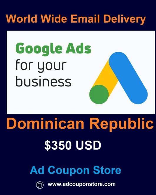 $350 USD google ads coupon Dominican Republic