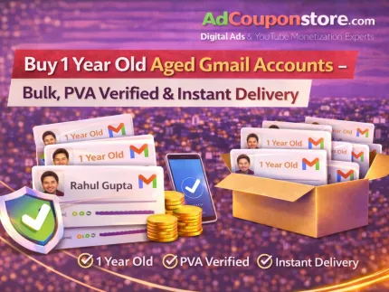 Buy 1 Year Old Aged Gmail Accounts – Bulk, PVA Verified & Instant Delivery