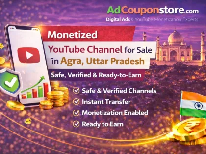 Monetized YouTube Channel for Sale in Agra, Uttar Pradesh – Safe, Verified & Ready-to-Earn