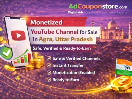 Monetized YouTube Channel for Sale in Agra, Uttar Pradesh – Safe, Verified & Ready-to-Earn