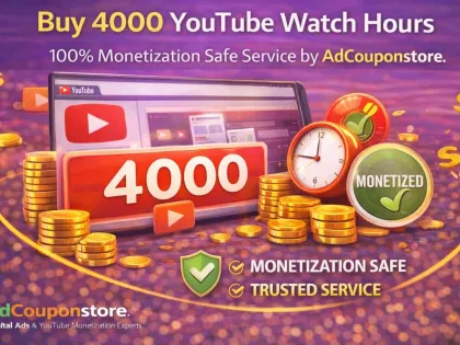 Buy 4000 YouTube Watch Hours – 100% Monetization Safe Service by AdCouponStore