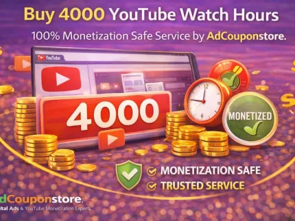 Buy 4000 YouTube Watch Hours – 100% Monetization Safe Service by AdCouponStore