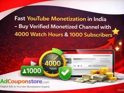 Fast YouTube Monetization in India – Buy Verified Monetized Channel with 4000 Watch Hours & 1000 Subscribers