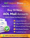 Buy 10 New AOL Mail Accounts – 100% Phone Verified &amp; Fresh