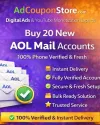 Buy 20 New AOL Mail Accounts – 100% Phone Verified &amp; Fresh