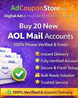 Buy 20 New AOL Mail Accounts – 100% Phone Verified &amp; Fresh