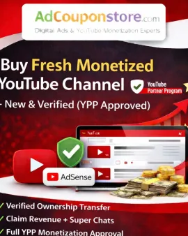 Buy Fresh Monetized YouTube Channel – New &amp; Verified (YPP Approved)